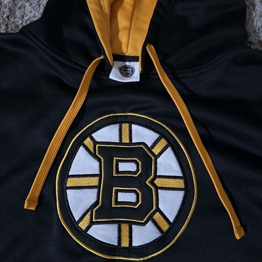 Men's Boston Bruins NHL Happy Gilmore Black/Gold Hockey Pullover Hoodie XL